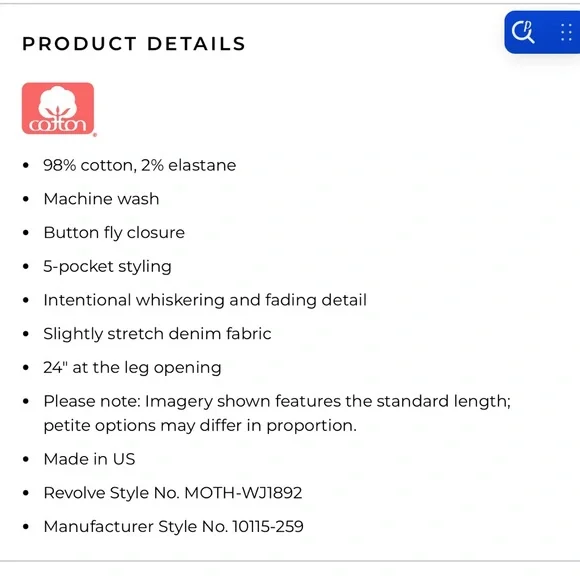 Mother Tomcat Roller Skimp High-Rise Wide-Leg Women’s Jeans - Picture 3 of 3